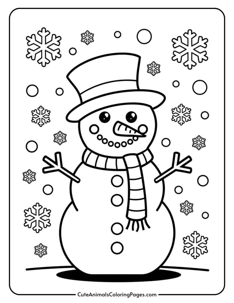 free printable snowman coloring page (10 pdf pages) - cute animals
